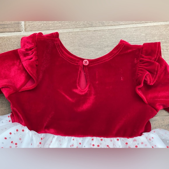 Mia & Mimi Target 3-6m Baby Girl Red Velvet long Sleeve White Skirt Dress - Picture 16 of 16